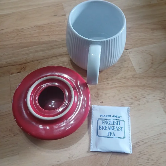 World Market Cost Plus Red Mushroom Polka-Dot Ceramic Mug with Lid - Picture 6 of 8